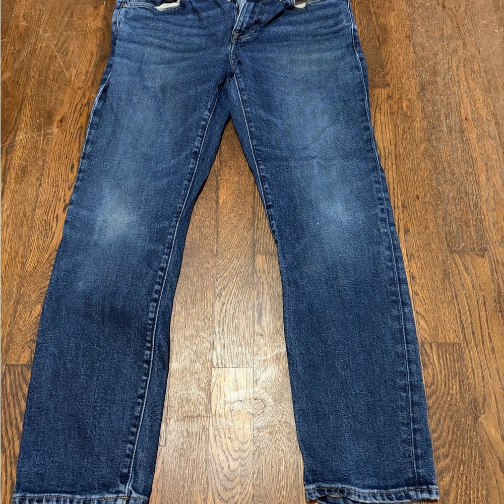 J. Crew Men's Straight Jeans in Dark Blue Wash